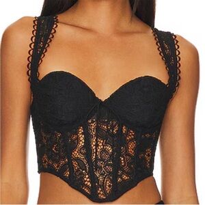 For L&L Black Lace corset crop top